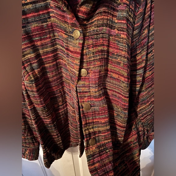 Colorful Striped Button-Up Jacket - Picture 3 of 4